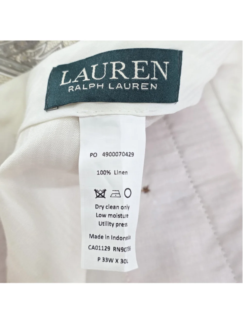 Ralph Lauren Mens 33x30 100% Linen Pants Salmon Pink Flat Front Preppy Resort